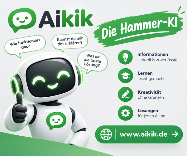 Aikik: die kostenlose KI auf Deutsch, frag einfach drauflos